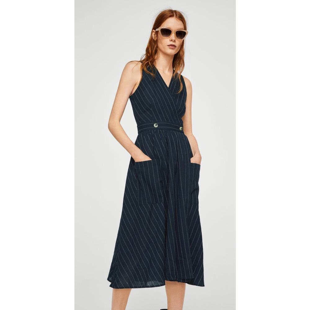 Mango Striped Midi Dress